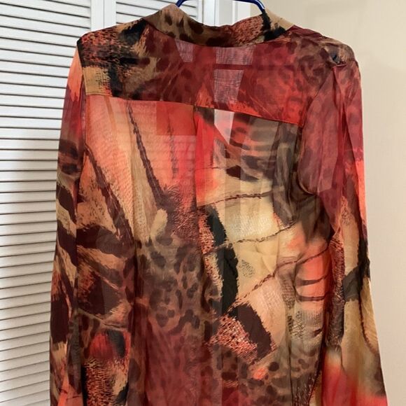 NWT Da-Nang Multicolor 100% Silk Blouse - Picture 8 of 9